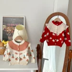 [90-130cm]チューリップ柄 カーディガン - Image 7