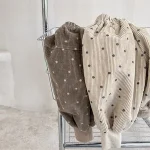 [73-120cm]カジュアルパンツ 韓国風 ドットコーデュロイ ボトムス - Image 4