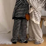 [90-150cm] ボアボーダー ルームウエア セットアップ - Image 5