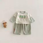 [73-110cm]カジュアルパンツ ツリー柄 ボトムス - Image 5