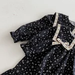 [66-140cm] リボン 小花柄 ロンパース or ワンピース - Image 20