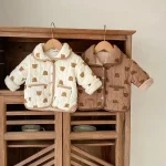 [66-100cm] 熊柄 ボア付き アウター - Image 5