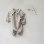 [66-90cm] 韓国風 ノーカラー ロンパース - Image 7