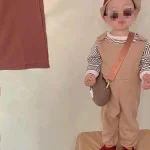 [80-130cm] レトロ シンプル サロペット