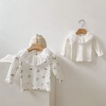 [66-90cm]インナーシャツ フリル襟 ロングスリーブ おしゃれ 肌に優しい トップス - Image 3