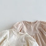 [66-90cm] 花柄 刺しゅう ロンパース - Image 7