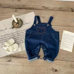 [66-100cm]サロペット or ワンピース 熊柄 デニム カジュアル 着心地良い - Image 7