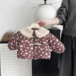 [66-100cm] ボア襟 花柄 アウター - Image 5