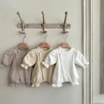 [66-90cm]パフスリーブノーカラー ロンパース - Image 3