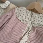 [66-90cm] パフスリーブ リブ カーディガン - Image 4