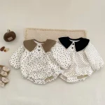 [66-100cm]ロンパース ドットOR花柄 肌触り良い ベビー服