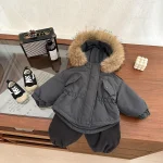 [73-110cm] シンプル フード付き ボア アウター - Image 7