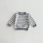 [80-130cm] ボーダー クールネック トップス - Image 11