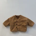 [80-130cm] 韓国風 コーデュロイ サロペット - Image 3