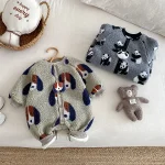 [66-90cm] パンダor犬柄 ボア オールインワン - Image 18