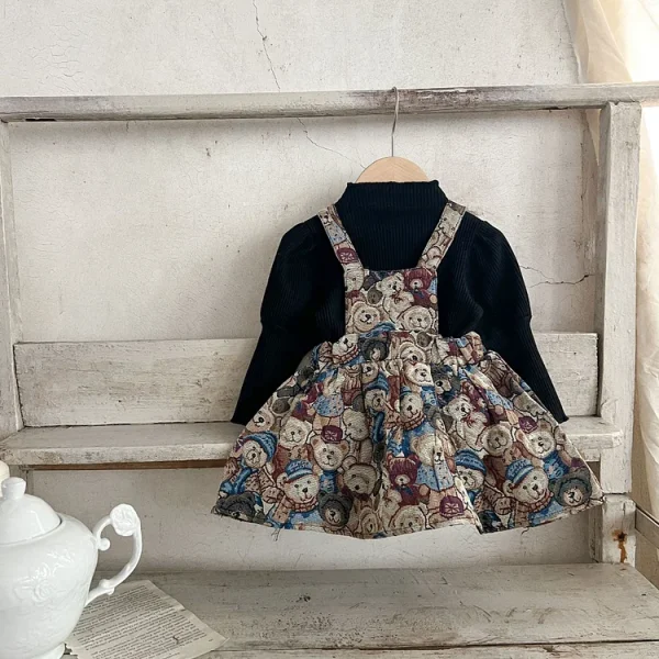 [66-120cm]パフスリーブ トップス or サロペット ワンピース