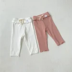 [73-100cm] リボン リブ レギンス - Image 4