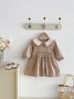 [73-110cm]ワンピース 丸襟 フリル 着心地良い 女の子 - Image 8