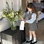 [90-160cm] フォーマル シンプル シャツ or太プリーツジャンパー スカート - Image 2