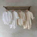 [66-90cm] ワッフル ロンパース - Image 6