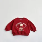 [80-130cm] クマ 英字 プルオーバー トレーナー - Image 6