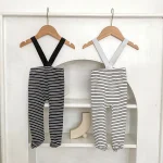 [73-100cm] ボーダー サロペット タイツ - Image 15