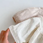 [66-90cm] 花柄 刺しゅう ロンパース - Image 9