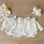 [66-90cm]ロンパース フリル 小花柄 肌触り良い ベビー服 - Image 9