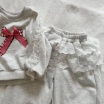 [80-150cm]レースリボン スウェットセットアップ - Image 9