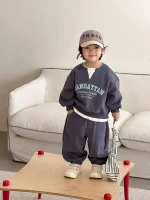 [80-150cm]セットアップ 英字プリント カジュアル 定番