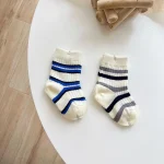 [GOODS] 韓国風 英字ボーダー ソックス 5点セット - Image 3