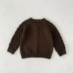 [66-100cm] 無地 ナチュラル カーディガン - Image 6