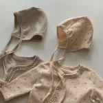 [66-90cm]ボンボン付き 花柄 オールインワン - Image 3