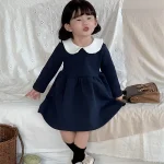 [80-130cm]ワンピース フォーマル 丸襟 おしゃれ - Image 2