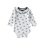 [66-90cm] フリル襟 リボン ロンパース - Image 11