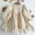 [80-110cm] フリルパフスリーブ ワンピース - Image 5