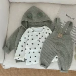 [66-100cm] シンプルリブ サロペット - Image 7