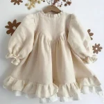 [80-110cm] フリルパフスリーブ ワンピース - Image 3