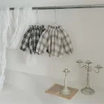 [66-90cm] フリル襟 チェック トップス - Image 11