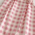 [73-100cm]サロペットOR長袖Tシャツ 可愛い ピンク チェック おしゃれ - Image 4