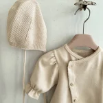 [66-90cm]パフスリーブノーカラー ロンパース - Image 9