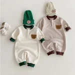 [66-100cm] 熊柄ワッフル オールインワン - Image 11