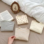 [66-100cm] ボーダー 花柄 トップス - Image 3