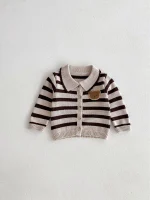 [73-110cm]熊ボーダー ニット トップス or ボトムス - Image 7