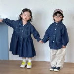 [80-150cm]シャツ or ワンピース デニム カジュアル 定番