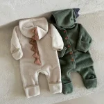 [66-90cm] 韓国風 恐竜デザイン ボア オールインワン - Image 5