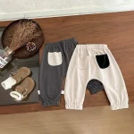 [73-110cm] バックポケット カジュアル パンツ - Image 3