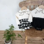 [66-90cm]リボン襟 ロンパース - Image 2