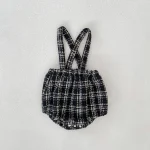 [66-100cm]ロンパース チェック柄 サロペット 可愛い ディリー - Image 6