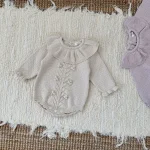 [66-90cm]韓国風 フリル花柄 ロンパース - Image 4